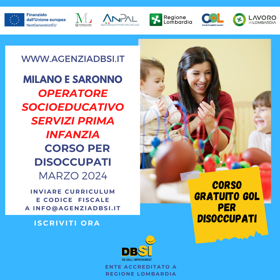 Operatore socioeducativo servizi prima infanzia