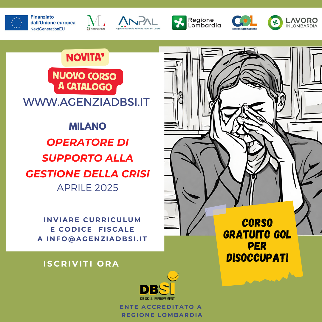 Corso di Operatore di supporto alla gestione della crisi
